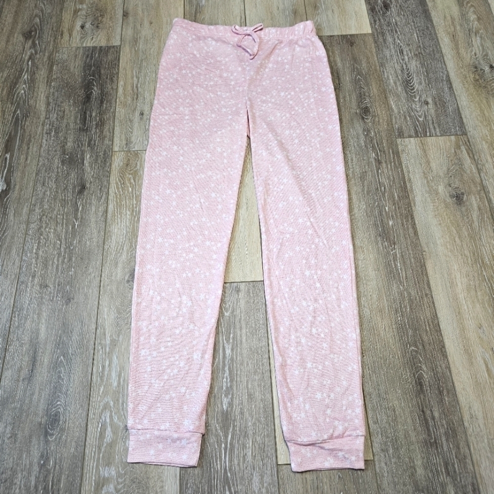 Sleep On It Pajama Pants Pastel Pink Stars Elastic Waist Children's Girl's Large